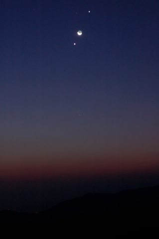 Jupiter and moon and Venus